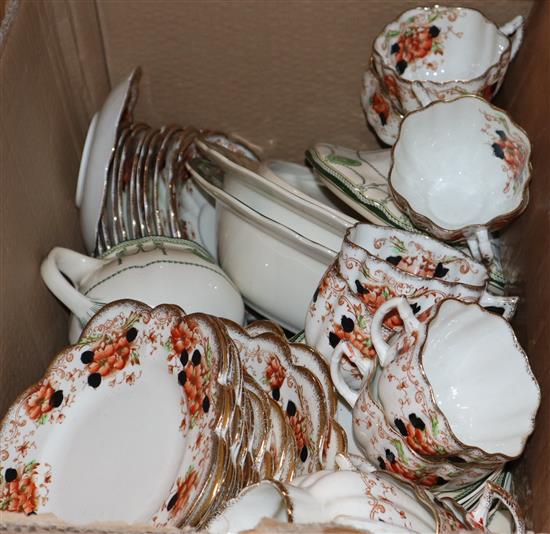 A Royal Doulton part dinner service and an Imari style tea set